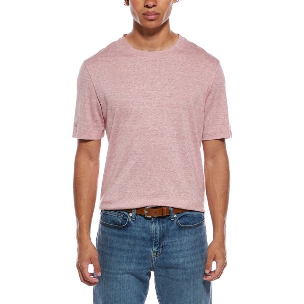 Brunello Cucinelli Mens  Linen-Blend T-Shirt, Red